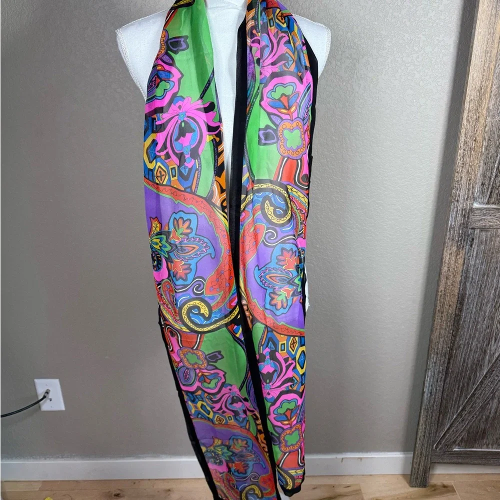 Vibrant Multicolor Patterned Scarf